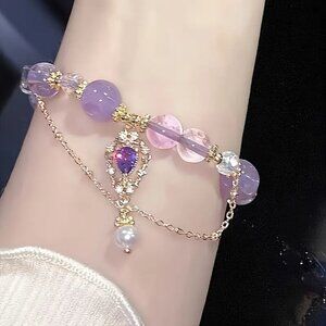 Purple Glass Bead Bracelet